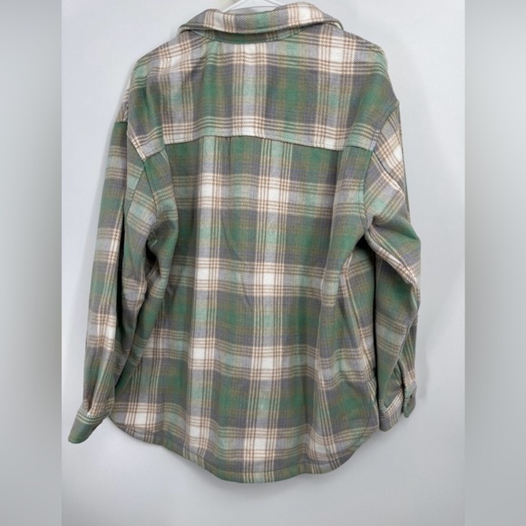 Plaid Kids Jacket in Green and Cream - Picture 4 of 4